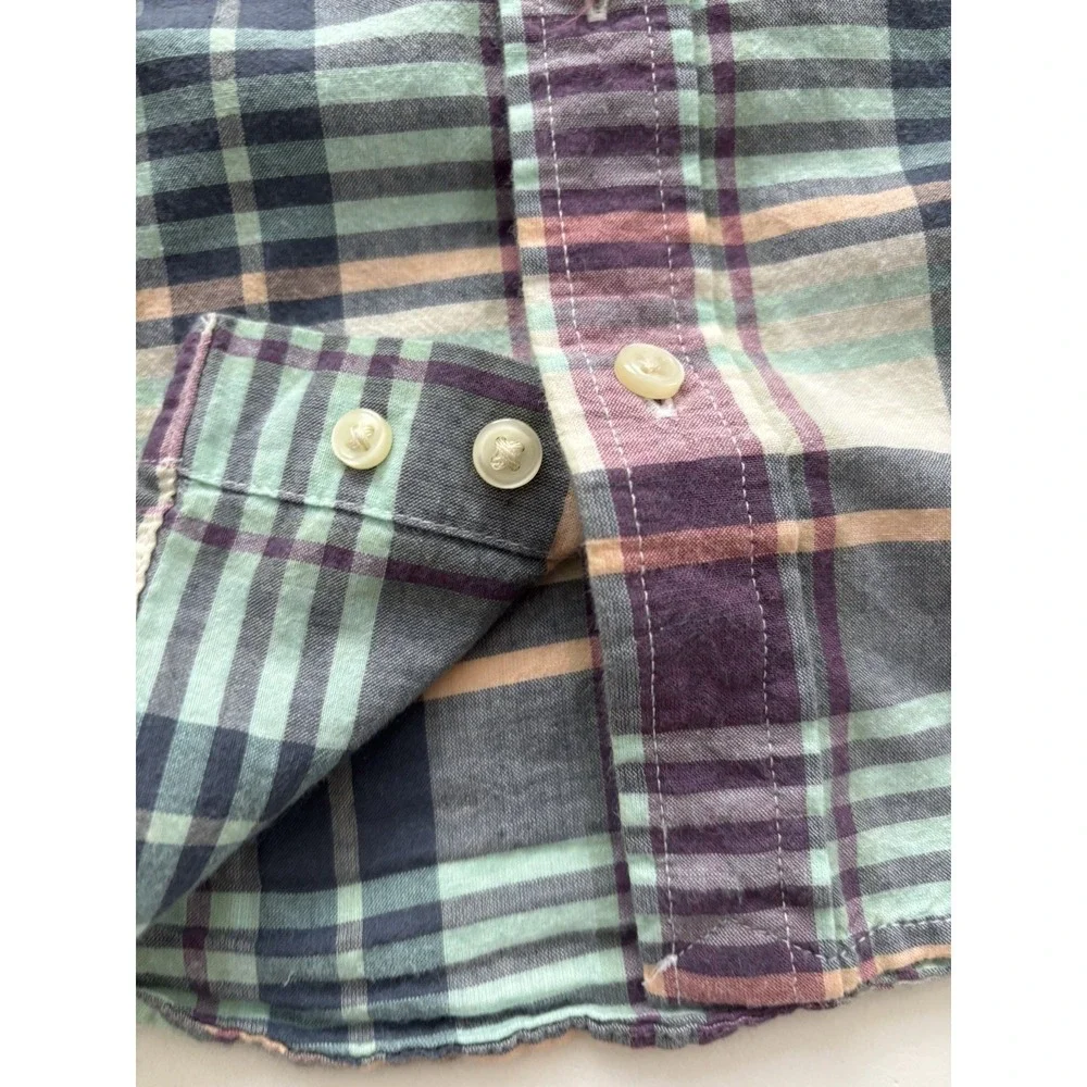 RALPH LAUREN Boys Lot of 2 Plaid Dress Madras Shirt | Romper Rugby Shortall- 12M